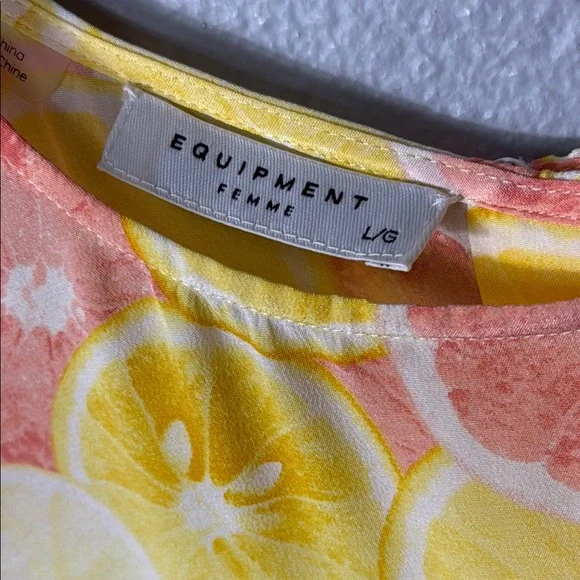 Equipment Femme Silk Citrus Print Sleeveless Top - Picture 2 of 6